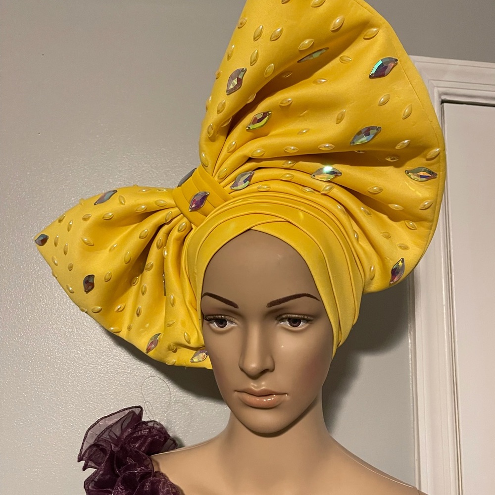 Yellow turban Hat